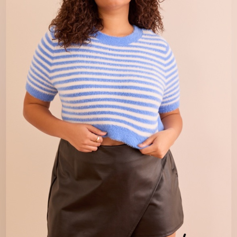 Arula Clarke eyelash cropped striped sweater